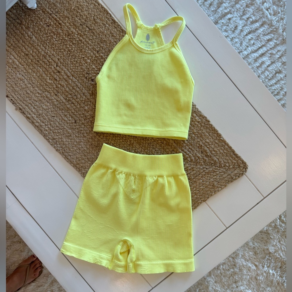 NWOT Free People Movement Happiness Runs Long Crop Tank and Shorts SET